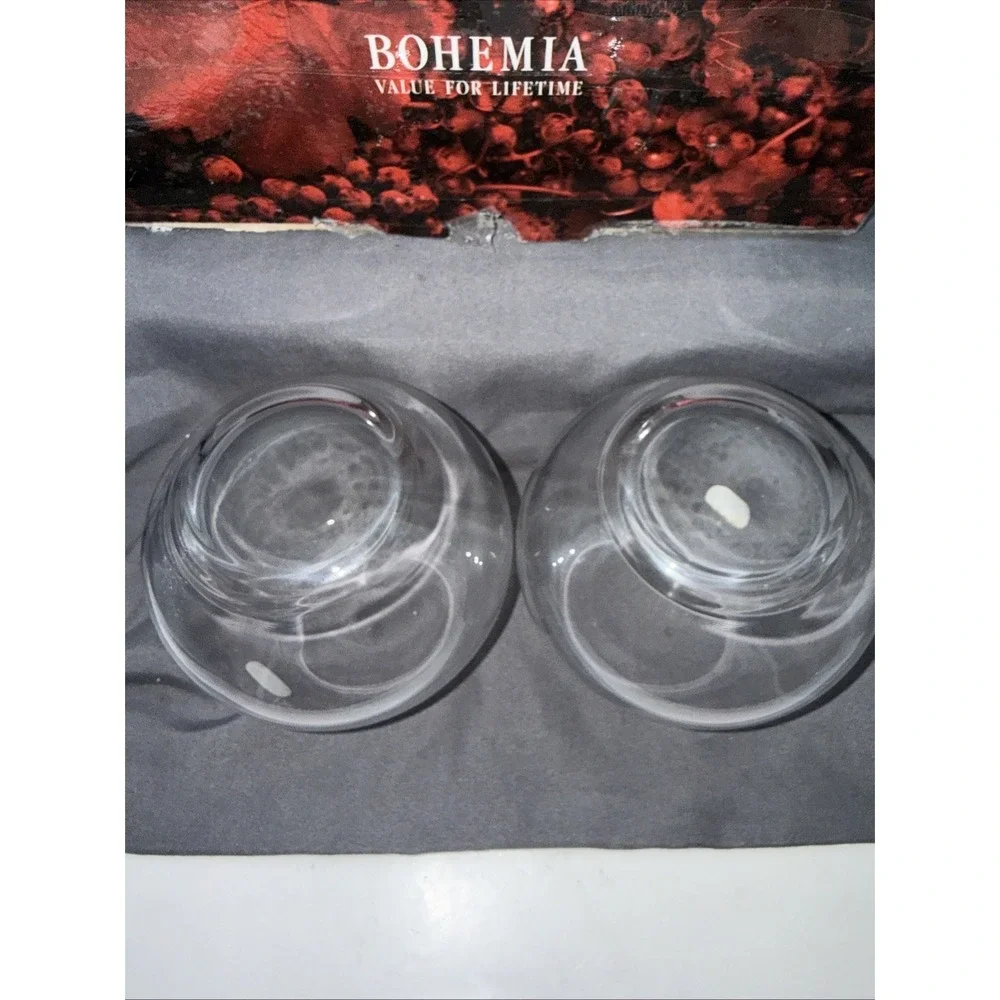 Bohemia Crystal Stemless Wine Brandy Glasses Set of 2 - Crystalex NIB